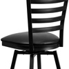 image:imageFlash Furniture Hercules Series Ladder Back Swivel Barstool Commercial Grade Modern Metal Bar Stool with Padded 360Degree Swivel Seat BlackBlack Vinyl SeatBlack Metal Frame