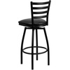 image:imageFlash Furniture Hercules Series Ladder Back Swivel Barstool Commercial Grade Modern Metal Bar Stool with Padded 360Degree Swivel Seat BlackBlack Vinyl SeatBlack Metal Frame