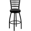 image:imageFlash Furniture Hercules Series Ladder Back Swivel Barstool Commercial Grade Modern Metal Bar Stool with Padded 360Degree Swivel Seat BlackBlack Vinyl SeatBlack Metal Frame