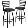 image:imageFlash Furniture Hercules Series Ladder Back Swivel Barstool Commercial Grade Modern Metal Bar Stool with Padded 360Degree Swivel Seat BlackBlack Vinyl SeatBlack Metal Frame