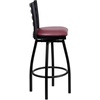 image:imageFlash Furniture Hercules Series Ladder Back Swivel Barstool Commercial Grade Modern Metal Bar Stool with Padded 360Degree Swivel Seat BlackBurgundy Vinyl SeatBlack Metal Frame