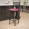image:imageFlash Furniture Hercules Series Ladder Back Swivel Barstool Commercial Grade Modern Metal Bar Stool with Padded 360Degree Swivel Seat BlackBurgundy Vinyl SeatBlack Metal Frame