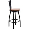 image:imageFlash Furniture Hercules Series Ladder Back Swivel Barstool Commercial Grade Modern Metal Bar Stool with Padded 360Degree Swivel Seat BlackCherry Wood SeatBlack Metal Frame