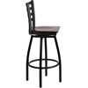 image:imageFlash Furniture Hercules Series Ladder Back Swivel Barstool Commercial Grade Modern Metal Bar Stool with Padded 360Degree Swivel Seat BlackWalnut Wood SeatBlack Metal Frame