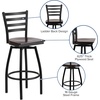 image:imageFlash Furniture Hercules Series Ladder Back Swivel Barstool Commercial Grade Modern Metal Bar Stool with Padded 360Degree Swivel Seat BlackWalnut Wood SeatBlack Metal Frame