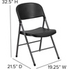 image:imageFlash Furniture Hercules Series Plastic Folding Chairs Lightweight Commercial Event Chairs with 330lb Static Weight Capacity Set of 4 WhiteBlackCharcoal Frame