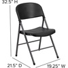 image:imageFlash Furniture Hercules Series Plastic Folding Chairs Lightweight Commercial Event Chairs with 330lb Static Weight Capacity Set of 4 WhiteBlackCharcoal Frame