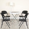 image:imageFlash Furniture Hercules Series Plastic Folding Chairs Lightweight Commercial Event Chairs with 330lb Static Weight Capacity Set of 4 WhiteBlackCharcoal Frame