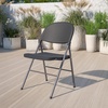 image:imageFlash Furniture Hercules Series Plastic Folding Chairs Lightweight Commercial Event Chairs with 330lb Static Weight Capacity Set of 4 WhiteBlackCharcoal Frame