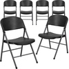 image:imageFlash Furniture Hercules Series Plastic Folding Chairs Lightweight Commercial Event Chairs with 330lb Static Weight Capacity Set of 4 WhiteBlackCharcoal Frame