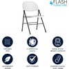 image:imageFlash Furniture Hercules Series Plastic Folding Chairs Lightweight Commercial Event Chairs with 330lb Static Weight Capacity Set of 4 WhiteWhiteCharcoal Frame