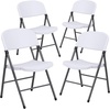 image:imageFlash Furniture Hercules Series Plastic Folding Chairs Lightweight Commercial Event Chairs with 330lb Static Weight Capacity Set of 4 WhiteWhiteCharcoal Frame