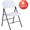 image:imageFlash Furniture Hercules Series Plastic Folding Chairs Lightweight Commercial Event Chairs with 330lb Static Weight Capacity Set of 4 WhiteWhiteCharcoal Frame