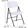 image:imageFlash Furniture Hercules Series Plastic Folding Chairs Lightweight Commercial Event Chairs with 330lb Static Weight Capacity Set of 4 WhiteWhiteCharcoal Frame