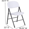 image:imageFlash Furniture Hercules Series Plastic Folding Chairs Lightweight Commercial Event Chairs with 330lb Static Weight Capacity Set of 4 WhiteWhiteCharcoal Frame