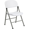 image:imageFlash Furniture Hercules Series Plastic Folding Chairs Lightweight Commercial Event Chairs with 330lb Static Weight Capacity Set of 4 WhiteWhiteGray Frame