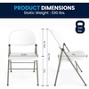 image:imageFlash Furniture Hercules Series Plastic Folding Chairs Lightweight Commercial Event Chairs with 330lb Static Weight Capacity Set of 4 WhiteWhiteGray Frame