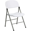 image:imageFlash Furniture Hercules Series Plastic Folding Chairs Lightweight Commercial Event Chairs with 330lb Static Weight Capacity Set of 4 WhiteWhiteGray Frame