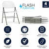 image:imageFlash Furniture Hercules Series Plastic Folding Chairs Lightweight Commercial Event Chairs with 330lb Static Weight Capacity Set of 4 WhiteWhiteGray Frame
