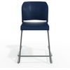image:imageFlash Furniture Hercules Set of 3 Kenai Stackable Sled Base Counter Stools  Commercial 400 lb Capacity Contoured Back PowderCoated Base  BlackChrome Stack 3 HighNavy PlasticGray Frame