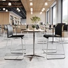 image:imageFlash Furniture Hercules Set of 3 Kenai Stackable Sled Base Counter Stools  Commercial 400 lb Capacity Contoured Back PowderCoated Base  BlackChrome Stack 3 HighBlack PlasticChrome Frame