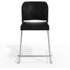 image:imageFlash Furniture Hercules Set of 3 Kenai Stackable Sled Base Counter Stools  Commercial 400 lb Capacity Contoured Back PowderCoated Base  BlackChrome Stack 3 HighBlack PlasticChrome Frame