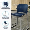 image:imageFlash Furniture Hercules Set of 3 Kenai Stackable Sled Base Counter Stools  Commercial 400 lb Capacity Contoured Back PowderCoated Base  BlackChrome Stack 3 HighNavy PlasticGray Frame