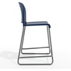 image:imageFlash Furniture Hercules Set of 3 Kenai Stackable Sled Base Counter Stools  Commercial 400 lb Capacity Contoured Back PowderCoated Base  BlackChrome Stack 3 HighNavy PlasticGray Frame
