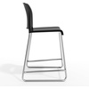 image:imageFlash Furniture Hercules Set of 3 Kenai Stackable Sled Base Counter Stools  Commercial 400 lb Capacity Contoured Back PowderCoated Base  BlackChrome Stack 3 HighBlack PlasticChrome Frame