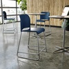 image:imageFlash Furniture Hercules Set of 3 Kenai Stackable Sled Base Counter Stools  Commercial 400 lb Capacity Contoured Back PowderCoated Base  BlackChrome Stack 3 HighNavy PlasticGray Frame