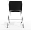 image:imageFlash Furniture Hercules Set of 3 Kenai Stackable Sled Base Counter Stools  Commercial 400 lb Capacity Contoured Back PowderCoated Base  BlackChrome Stack 3 HighBlack PlasticChrome Frame