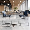 image:imageFlash Furniture Hercules Set of 3 Kenai Stackable Sled Base Counter Stools  Commercial 400 lb Capacity Contoured Back PowderCoated Base  BlackChrome Stack 3 HighNavy PlasticGray Frame