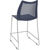 image:imageFlash Furniture Hercules Stacking Counter Height Stool with Vented Backrest and Gray Powder Coated Steel Sled Base with Integrated Footrest Commercial Portable Stool Set of 3 NavyNavy PlasticGray Frame