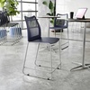 image:imageFlash Furniture Hercules Stacking Counter Height Stool with Vented Backrest and Gray Powder Coated Steel Sled Base with Integrated Footrest Commercial Portable Stool Set of 3 NavyNavy PlasticGray Frame
