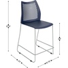 image:imageFlash Furniture Hercules Stacking Counter Height Stool with Vented Backrest and Gray Powder Coated Steel Sled Base with Integrated Footrest Commercial Portable Stool Set of 3 NavyNavy PlasticGray Frame
