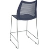image:imageFlash Furniture Hercules Stacking Counter Height Stool with Vented Backrest and Gray Powder Coated Steel Sled Base with Integrated Footrest Commercial Portable Stool Set of 3 NavyNavy PlasticGray Frame