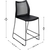 image:imageFlash Furniture Hercules Stacking Counter Height Stool with Vented Backrest and Gray Powder Coated Steel Sled Base with Integrated Footrest Commercial Portable Stool Set of 3 NavyBlack PlasticBlack Frame