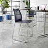 image:imageFlash Furniture Hercules Stacking Counter Height Stool with Vented Backrest and Gray Powder Coated Steel Sled Base with Integrated Footrest Commercial Portable Stool Set of 3 NavyNavy PlasticGray Frame