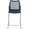 image:imageFlash Furniture Hercules Stacking Counter Height Stool with Vented Backrest and Gray Powder Coated Steel Sled Base with Integrated Footrest Commercial Portable Stool Set of 3 NavyNavy PlasticGray Frame