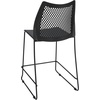 image:imageFlash Furniture Hercules Stacking Counter Height Stool with Vented Backrest and Gray Powder Coated Steel Sled Base with Integrated Footrest Commercial Portable Stool Set of 3 NavyBlack PlasticBlack Frame