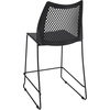 image:imageFlash Furniture Hercules Stacking Counter Height Stool with Vented Backrest and Gray Powder Coated Steel Sled Base with Integrated Footrest Commercial Portable Stool Set of 3 NavyBlack PlasticBlack Frame