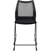 image:imageFlash Furniture Hercules Stacking Counter Height Stool with Vented Backrest and Gray Powder Coated Steel Sled Base with Integrated Footrest Commercial Portable Stool Set of 3 NavyBlack PlasticBlack Frame