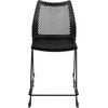 image:imageFlash Furniture Hercules Stacking Counter Height Stool with Vented Backrest and Gray Powder Coated Steel Sled Base with Integrated Footrest Commercial Portable Stool Set of 3 NavyBlack PlasticBlack Frame