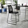 image:imageFlash Furniture Hercules Stacking Counter Height Stool with Vented Backrest and Gray Powder Coated Steel Sled Base with Integrated Footrest Commercial Portable Stool Set of 3 NavyBlack PlasticBlack Frame