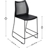 image:imageFlash Furniture Hercules Stacking Counter Height Stool with Vented Backrest and Gray Powder Coated Steel Sled Base with Integrated Footrest Commercial Portable Stool Set of 3 NavyBlack PlasticBlack Frame