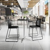 image:imageFlash Furniture Hercules Stacking Counter Height Stool with Vented Backrest and Gray Powder Coated Steel Sled Base with Integrated Footrest Commercial Portable Stool Set of 3 NavyBlack PlasticBlack Frame