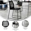 image:imageFlash Furniture Hercules Stacking Counter Height Stool with Vented Backrest and Gray Powder Coated Steel Sled Base with Integrated Footrest Commercial Portable Stool Set of 3 NavyBlack PlasticBlack Frame