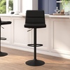 image:imageFlash Furniture Hughes Set of 2 Modern Commercial Grade Barstools  Black LeatherSoft Upholstery  Adjusts from Counter to Bar Height  MidBack  Channel StitchingBlackBlack