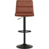 image:imageFlash Furniture Hughes Set of 2 Modern Commercial Grade Barstools  Black LeatherSoft Upholstery  Adjusts from Counter to Bar Height  MidBack  Channel StitchingCognacBlack