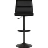 image:imageFlash Furniture Hughes Set of 2 Modern Commercial Grade Barstools  Black LeatherSoft Upholstery  Adjusts from Counter to Bar Height  MidBack  Channel StitchingBlackBlack